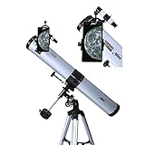 Seben Teleskop 76/900 EQ-2 - Spiegelteleskop für die Astronomie inkl. Smartphone Adapter, Montierung, Okular Filter Set