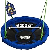 Best Sporting Nestschaukel I Gartenschaukel Ø 60, 80, 90, 100 oder 110 cm I Bis 150 kg belastbar I Höhenverstellbar 105-180cm I Nestschaukel Outdoor I Gartenschaukel Kinder (Ø 100)