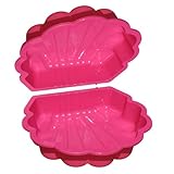 Wassermuschel Sandmuschel Sandkasten 2-teilig aus Kunststoff Muschel mit Deckel (pink mit Sterne)
