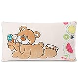NICI 46515 Kuschelkissen Bär und Schnecke 43 x 25 cm – Das süße Plüschkissen für Jungen, Mädchen, Babys & Kuscheltierliebhaber – ideal für Zuhause, Kindergarten oder unterwegs