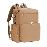 CEI-CEI Baby Wickeltasche/Rucksack mit Isolierter Flaschentasche, Wasserdichtes Neoprengewebe, Wickelrucksack Groß, Windeltasche für Unterwegs Mommy Bag mit Wickelunterlage (Braun)