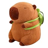 KUKUShining Süßes Capybara Plüschtier, Realistisch Weich Mit Schildkröten Rucksack Kuscheltier Heimdekoration Geschenk for Jungen Und Mädchen Kinder Weihnachten Ostern Geburtstag(23cm/9.1in)