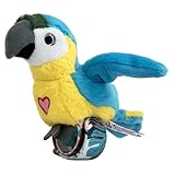Happy Yappers Interaktiver Plüschvogel – Nachsprech-Modus, Musik & Chirping Sounds, Schlafmodus, Wiederaufladbar, Ideal für Kinder ab 18 Monaten, Inklusive USB-C-Ladekabel (Blauer Papagei)