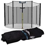 Kinetic Sports Trampolin Sicherheitsnetz - Ersatznetz mit Reißverschluss und Sicherheitsclips, Schutznetz, UV-beständig, Ersatz Fangnetz für Gartentrampoline, Ø 305 cm