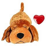 Baoblaze Hunde-Herzschlag-Spielzeug zur Linderung von Angstzuständen, weiches Plüschtier für Hunde, beruhigende Verhaltenstrainingshilfe für Welpen, Dunkelbraun