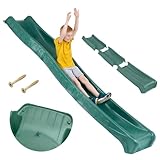 Kinderrutsche Outdoor 3 m lang für Kinder ab 3 Jahren Podesthöhe 150 cm (+/- 5 cm) Gartenrutsche für Spielhaus & Spielturm als Wasserrutsche für den Garten geeignet (Grün)