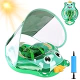 YOOHBERRYS Schwimmring Baby mit Abnehmbarem Sonnendach, Baby Schwimmhilfe mit UPF50+ UV-Schutz, Schwimmreifen Lustiges Wasserspielzeug, für ab 6-36 Monate (grüner)