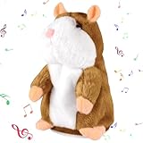 Sprechendes Hamster-Spielzeug, wiederholtes sprechendes Plüschtier, elektronisches lustiges Kinder-Stofftier, geeignet für Kinder Interaktion, Früherziehung, geburtstagsgeschenk(FARBE:Hellbraun)