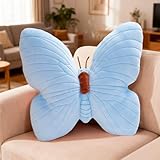 Tutamaz Schmetterling Kuschelkissen, Schmetterlingsförmiges Kissen,Schmetterling Plüsch Kissen 40cm,Schmusekissen Aesthetic Dekokissen Zierkissen Plüsch Weiche Deko Kinder für Wohnzimmer Sofa (Blau)