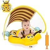 YOOHBERRYS Schwimmring Baby mit Abnehmbarem Sonnendach, Baby Schwimmhilfe mit UPF50+ UV-Schutz, Schwimmreifen Lustiges Wasserspielzeug, für ab 3-12 Monate