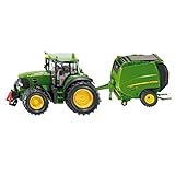 John Deere Kinder-Traktor mit Ballenpresse inklusive 2 Ballen (Siku)