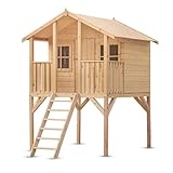 Wood & Play Borys Kinderspielhaus - DIY Einfacher Zusammenbau - Sichere, robuste und langlebige Konstruktion - Holz - Unbedenkliches, nachwachsendes Material - 180 x 190 cm