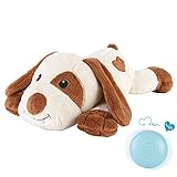 WEOK Heartbeat Welpe Plüsch Hundespielzeug, Welpe Herzschlag Stofftier für Hunde Angst Linderung Verhalten Hilfe Spielzeug (White + small)