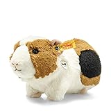 Steiff 73830 Original Plüschtier Meerschwein Dalle Meerschweinchen mit Quietsche, Kuscheltier ca. 22 cm, Markenplüsch Knopf im Ohr“, Schmusefreund für Babys von Geburt an, weiß, braun, schwarz