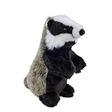 Kuscheltier Dachs stehend schwarz/weiß/grau 28 cm Plüschdachs Plüschtier