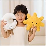 Tomatoys Sonne & Mond Kuscheltier Set – Weiches Mond Kuscheltier & Sonne Kissen – Flauschige Plüschfiguren für Kinder – Deko Kinderzimmer – Geschenk für Mädchen & Jungen