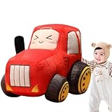 Generisch Traktor Kissen - Niedlicher Traktor Plüschtier Kuscheltier,Cartoon-artiges Dekoratives Sofa Kissen,für Schlafzimmer Wohnzimmer Büro Auto Wohnheim Couch Kinder Sammler Kleinkinder