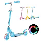 WeSkate Scooter Kinder Roller Tretroller Cityroller Kick Scooter klappbar mit KickStänder Kugellager ABEC 7 für Kinder ab 3 Jahre, S010, Blau