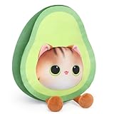 Mewaii Avocado Kuscheltier Lustiges Avocado Förm Katzen Kuscheltier, Avocado Kissen Stofftier Plüschkissen, Spielzeug Geschenk für Kinder und Erwachsene (24 cm)