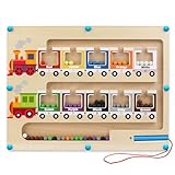 Magnetisches Farb - und Zahlenlabyrinth, Montessori-Spielzeug für Kinder ab 3 Jahren, hölzernes Puzzle-Aktivitätsbrett, Lehrreiches Zählspielzeug für Kleinkinder, Jungen, Mädchen, Vorschulkinder