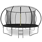 Hypermotion Trampolin Outdoor Kinder Ø 430 cm / 14FTKindertrampolin ab 3 Jahre - Schnelltrocknend und Wasserabweisend - Ausgezeichnete Sprungkraft - Gartentrampolin
