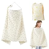 Musselin-Stillbezug für Babys Stillen Abdeckung Baumwolle Stillschal Stilltuch Atmungsaktiv und Leicht für Unterwegs Sichtschutz - KAMHBE (Blume)