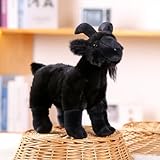 Xiyocadt Goat Ziege Kuscheltier Goat Plush Toy Stand Simulated Animal Kawaii Sheep Cuddly Toy EIN Bezauberndes PlüSchtier In Form Einer Ziege Mit Zwei Geweihen (18cm,Schwarz)