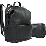 MIIK Kids Wickelrucksack 4 teiliges SET mit mobiler Wickelunterlage, 2 Kinderwagen Halterugen und Mommy Bag Gross Wasserabweissend Rucksack Damen Baby Schwarz Wickeltasche Organizer