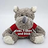 Kuscheltier Nashorn Svea 20cm - inklusive-T-Shirt und kostenloser Personalisierung (Stick oder Druck)