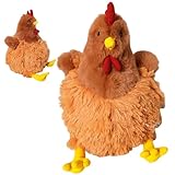 Huhn Plüschtie,Plüschtier Stofftier Huhn, Simuliertes Tier Huhn Plüschtier, Kuscheltier Huhn, Realistische Huhn Plüschspie Geflügel Spielzeug für Wilde Tiere– Geschenk für Freunde und Kinder (23*22*18