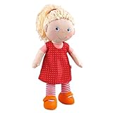 HABA 302108 - Puppe Annelie, Stoffpuppe mit Kleidung und Haaren, 30 cm, Spielzeug ab 18 Monaten, Rotes