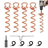 DBREAKS Bodenanker Erdanker, 4 Stück Heringe Erdnägel mit 2.5m verstellbaren Gurten + Drehhilfe, Schuppenanker für Trampolin, Gartenhaus, Schaukeln, Spiral Earth Ground, Trampolin Befestigung Boden