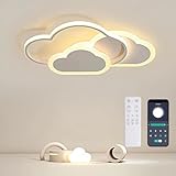 BLMYL LED Deckenleuchte Kinderzimmer 52CM Lampe Decke, Kreative Wolkenlampe, Led Lampen Deckenlampen Dimmbar mit Fernbedienung 3000K-6000K, 42W Deckenlampe für Wohnzimmer, Schlafzimmer