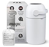 Set Magic Windeleimer Majestic & Windel Blaubär | Diaper Keeper mit Geruchsstop-System | bis zu 15 Windeln | keine Nachfüllkassetten nötig | Mülleimer für Baby Windeln | Einhandbedienung