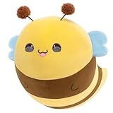 Mewaii Bienen Kuscheltier Lustiges Mango Förm Bienen Plüschtier, PlüschKissen Niedliches Stofftier Spielzeug, Geschenk Plüschtier für Kinder und Erwachsene (21 cm)