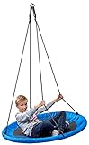 Izzy Nestschaukel Outdoor, Textilene Material PE-Kunststoff, wetterfest, weiches Nest, TÜV Rheinland GS Mehrkinderschaukel, 150 kg Tragkraft - Blau, 110D x 110B x 180H cm