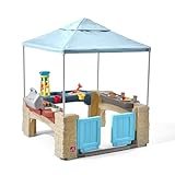 Step2 All Around Playtime Patio Spielhaus | Kunststoff Patio für Kinder mit Küche & Zubehör | Inklusive Sandtisch und Wasserspieltisch | Geeignet für Rollstühle.