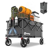 Sekey XXL Plus Bollerwagen Faltbar 200L 200KG Tragkraft, Faltbarer Bollerwagen Geländetauglich mit Bremsen, Handwagen Patentiert Klappbar aus Vier Richtungen, XXL-PlusG 4010, Anthrazit