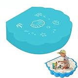 Blau Sandmuschel Abdeckung, Wasserdicht und Winddicht Sandabdeckung, Abdeckplane für Sand mit Niedliches Muschelmuster ( für Sandmuschel 100 * 15cm )