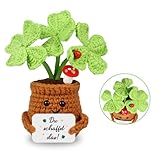 WenmthG Kleiner Glücksbringer Gestrickte Vierblättriges Kleeblatt Ermutigende Geschenke, Dankeschön Geschenke Positive Kartoffel Deutsch Ersatz