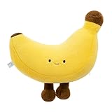 PORUPAEL 30cm Plüschkissen Banane Plüschtiere Niedliche Stofftiere Weiches Spielzeug Kind Weiches Sofa Dekokissen Für Kinderzimmer Dekoration Geschenk (Banane)