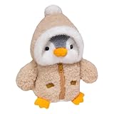 SNONESIY Pinguin Kuscheltier 25cm Kuscheltier Pinguin Süße Kuscheltiere mit Hut,Kuscheltier Süß,Pinguin Puppe, Pinguin-PlüSchtier,Pinguin Plüschtiere,Geschenke für Mädchen und Jungen (Braun)