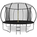 Hypermotion Trampolin Outdoor Kinder 244/305 / 366/430 / 487 cm Kindertrampolin ab 3 Jahre - Schnelltrocknend und Wasserabweisend - Ausgezeichnete Sprungkraft - Gartentrampolin (Ø 366 cm / 12FT)