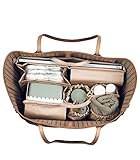 lilibell Windeltasche für Newborn Baby Essentials, Handtaschen Organizer für Eltern, Taschenorganizer mit Fach, Flexibel und Waschbare Wickeltasche für Baby, Ideal für Reisen, Classic M Beige