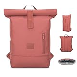 Johnny Urban Rucksack Damen & Herren Rot - Robin Medium - Rolltop Mit Laptopfach für Uni Business Fahrrad - 15L - Nachhaltig - Wasserabweisend