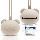 CAJA Schnullerbox Schnulleraufbewahrung aus Silikon BPA frei hygienische Aufbewahrung für Babys und Kleinkinder Panda Design hochwertiges Baby Zubehör Geschenk zur Geburt und Baby Erstausstattung