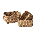 La Jolíe Muse Korb Aufbewahrung,Korb Geflochten Klein,3er Set Baskets,Organizer Körbchen in Shelf, Kinderzimmer, Schlafzimmer, Gelb