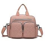 KONO Baby-Wickeltasche, stilvoll, für Mama und Papa, wandelbare Reisetasche mit isolierten Taschen (Rosa)