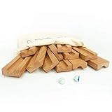 rewoodo Kugelbahn Murmelbahn Sandkasten Holz Outdoor Indoor inkl. 21 Murmeln mit Baumwollrucksack Premium Kinderspielzeug Holzspielzeug aus Deutschland