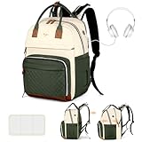 Tonyeee Wickeltasche Rucksack Baby Wickelrucksack mit Wickelauflage 25-37L Erweiterbares Große Wickeltasche Kinderwagengurten, Reise Rucksack Windeltasche Multifunktional Mommy Bag,Grün Aprikose